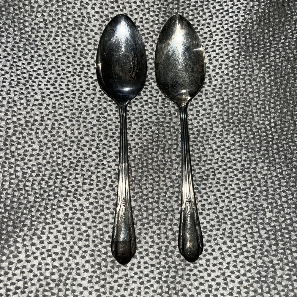 2 Oneida LYNNWOOD Silver-plate Serving Spoons Need Polished